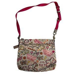 EUC Coach Vintage Graffiti Butterfly Crossbody Bag